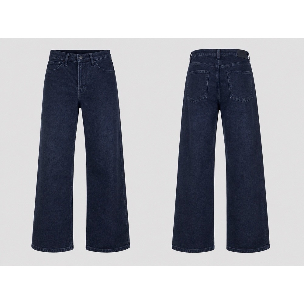 Hollister Jeans 10S/27.5  High Rise Dad Washed Black  WIDE LEG Stretch Relaxed